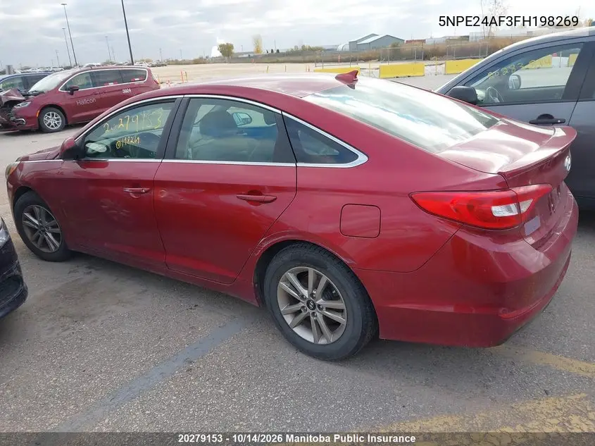 2015 HYUNDAI SONATA VIN 5NPE24AF3FH198269 — фото 3
