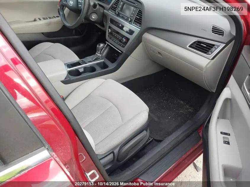 2015 HYUNDAI SONATA VIN 5NPE24AF3FH198269 — фото 5