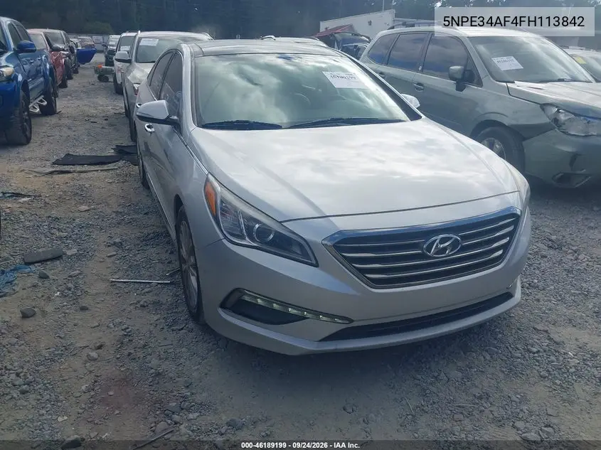 HYUNDAI SONATA 2015, VIN 5NPE34AF4FH113842