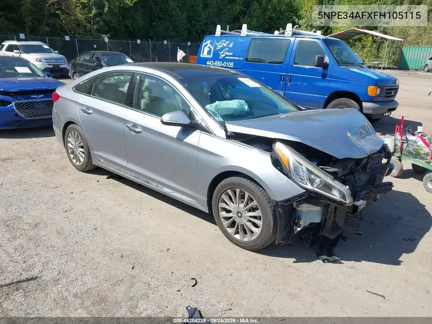 HYUNDAI SONATA 2015, VIN 5NPE34AFXFH105115
