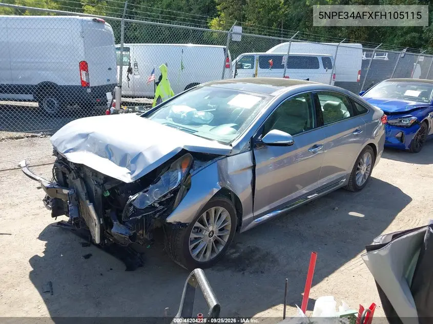 2015 HYUNDAI SONATA VIN 5NPE34AFXFH105115 — фото 2