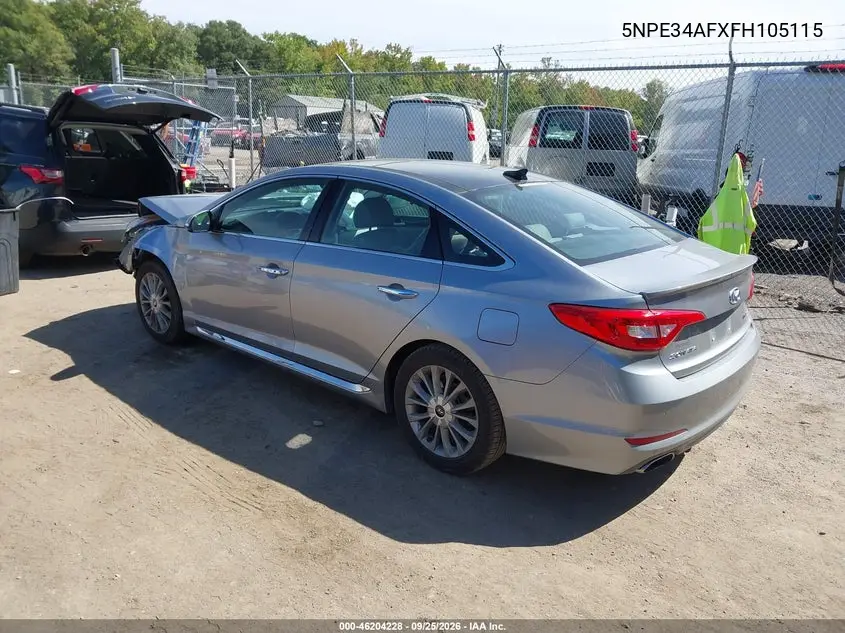 2015 HYUNDAI SONATA VIN 5NPE34AFXFH105115 — фото 3