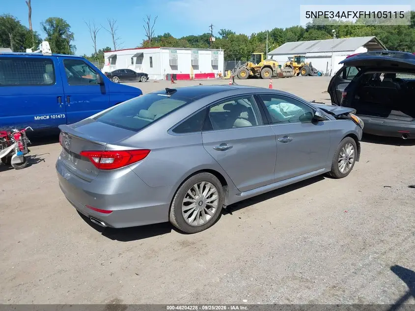 2015 HYUNDAI SONATA VIN 5NPE34AFXFH105115 — фото 4