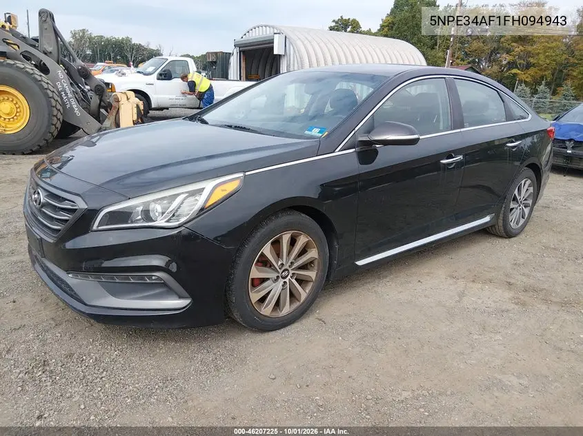 2015 HYUNDAI SONATA VIN 5NPE34AF1FH094943 — фото 2