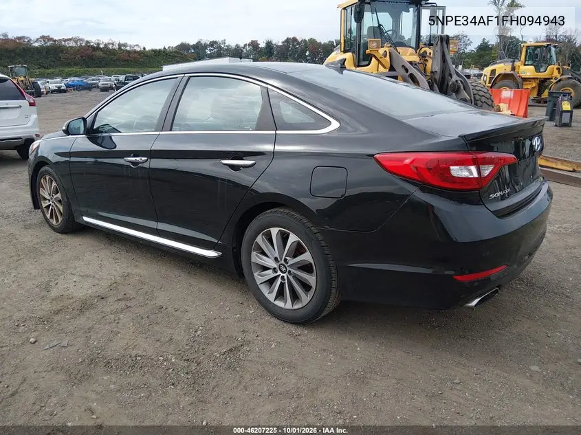 2015 HYUNDAI SONATA VIN 5NPE34AF1FH094943 — фото 3