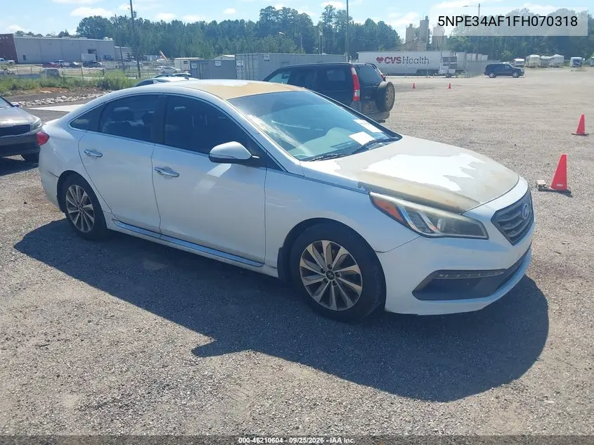 HYUNDAI SONATA 2015, VIN 5NPE34AF1FH070318