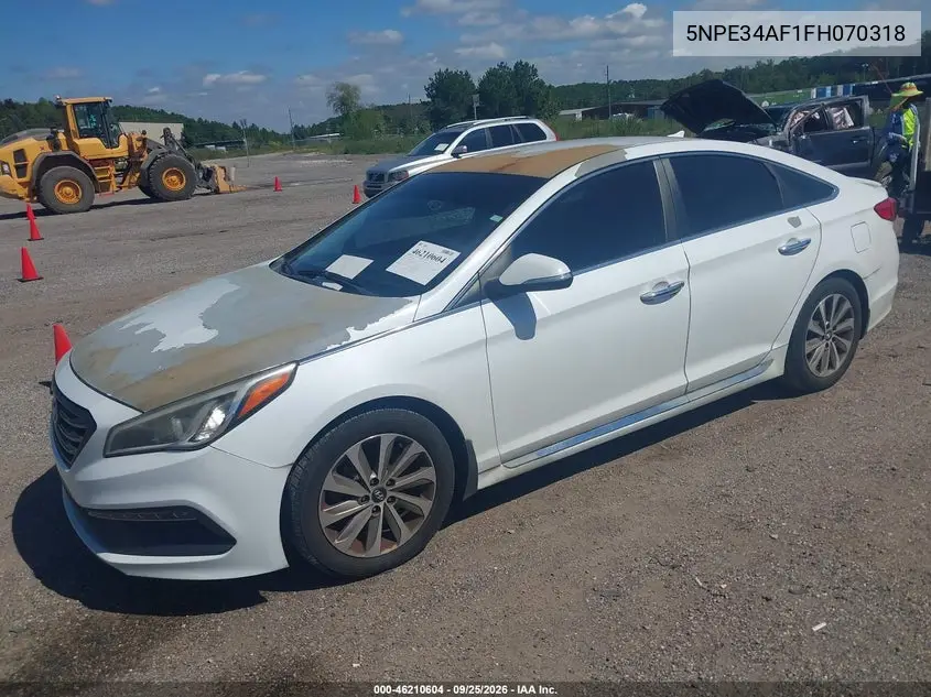 2015 HYUNDAI SONATA VIN 5NPE34AF1FH070318 — фото 2