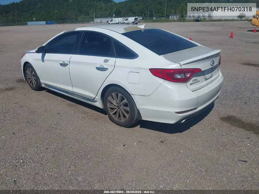 2015 HYUNDAI SONATA VIN 5NPE34AF1FH070318 — фото 3