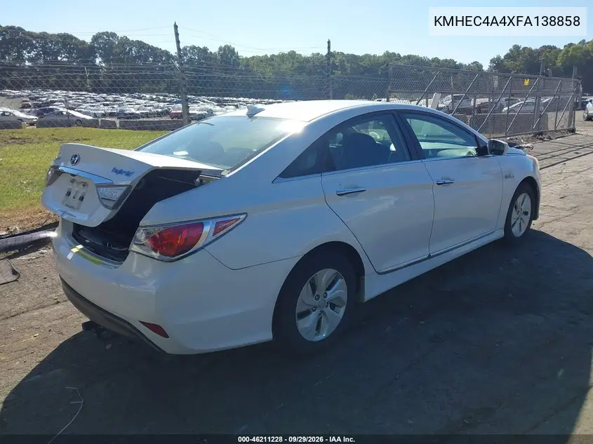 2015 HYUNDAI SONATA VIN KMHEC4A4XFA138858 — фото 4