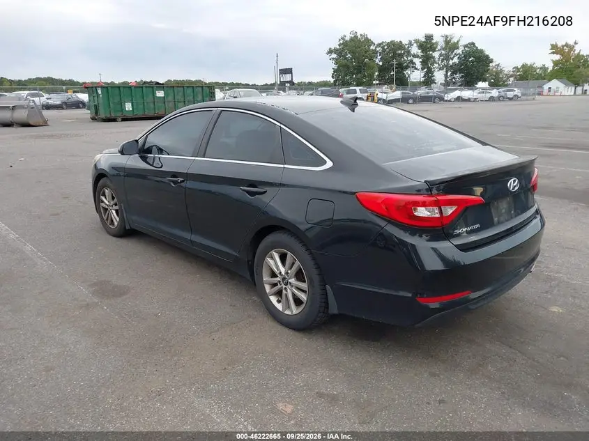 2015 HYUNDAI SONATA VIN 5NPE24AF9FH216208 — фото 3