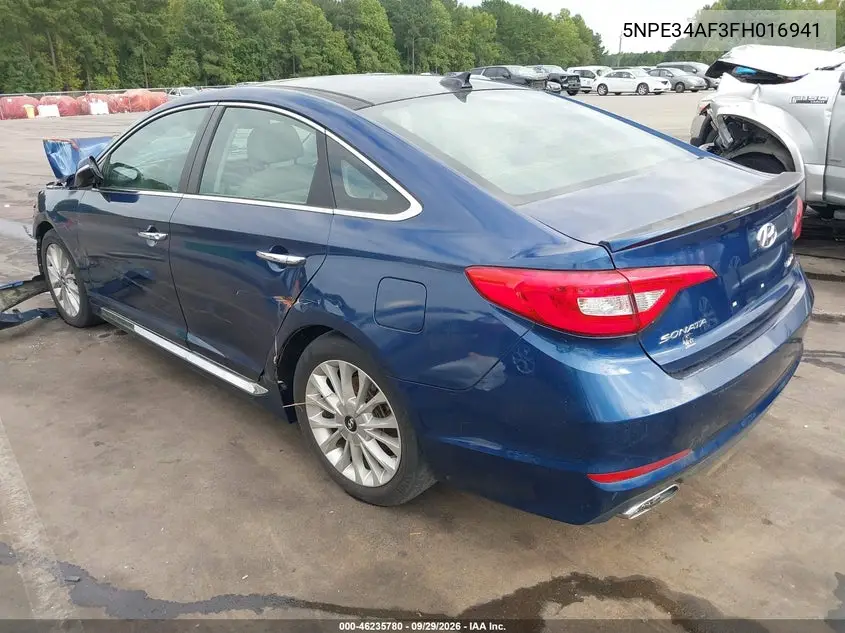 2015 HYUNDAI SONATA VIN 5NPE34AF3FH016941 — фото 3