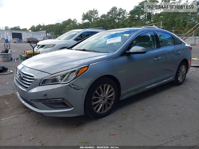 2015 HYUNDAI SONATA VIN 5NPE34AF5FH081659 — фото 2