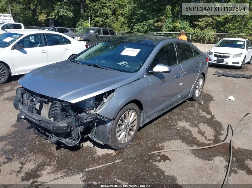 2015 HYUNDAI SONATA VIN 5NPE34AFXFH137594 — фото 2