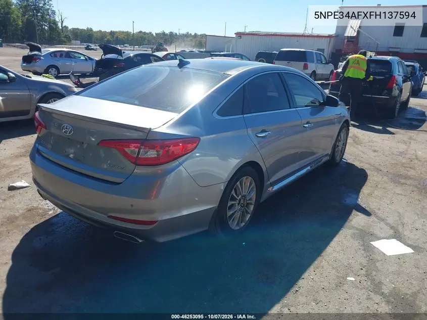2015 HYUNDAI SONATA VIN 5NPE34AFXFH137594 — фото 4