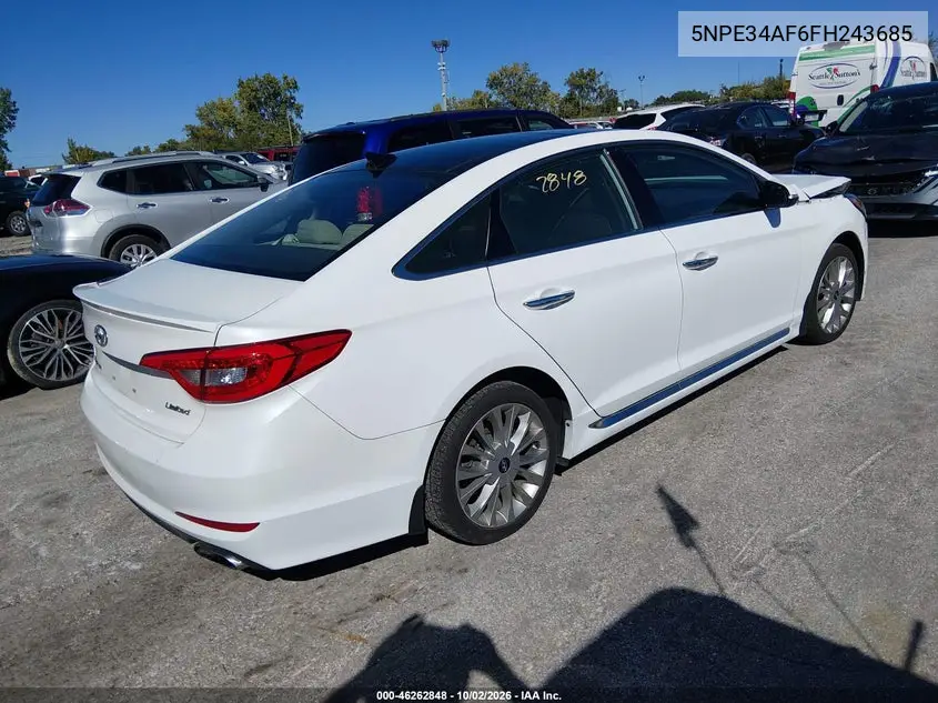 2015 HYUNDAI SONATA VIN 5NPE34AF6FH243685 — фото 4