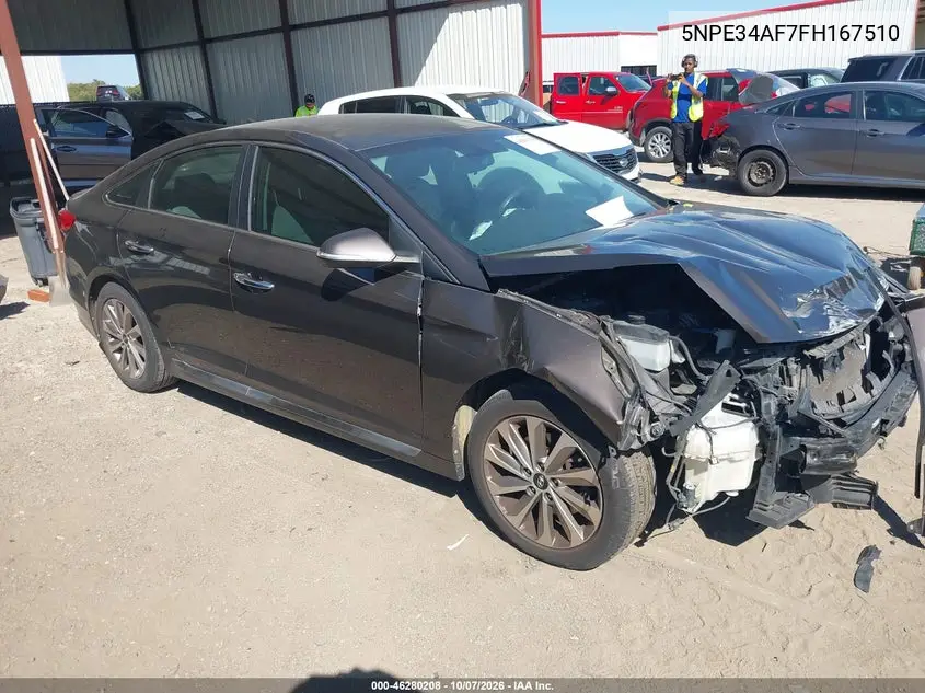 HYUNDAI SONATA 2015, VIN 5NPE34AF7FH167510