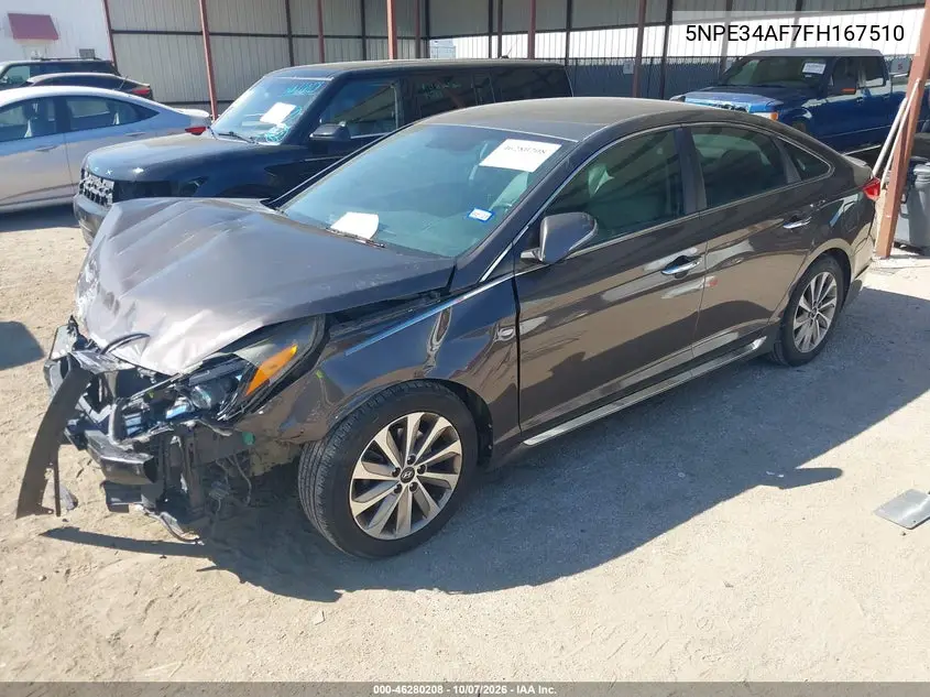 2015 HYUNDAI SONATA VIN 5NPE34AF7FH167510 — фото 2