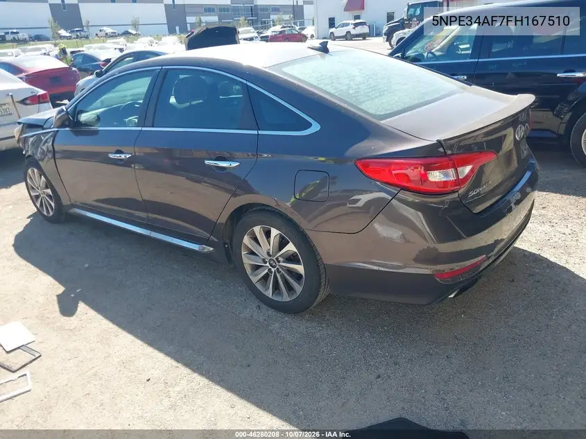 2015 HYUNDAI SONATA VIN 5NPE34AF7FH167510 — фото 3