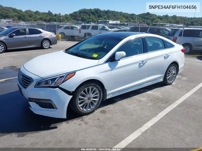 2015 HYUNDAI SONATA VIN 5NPE34AF6FH104656 — фото 2