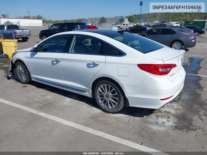 2015 HYUNDAI SONATA VIN 5NPE34AF6FH104656 — фото 3
