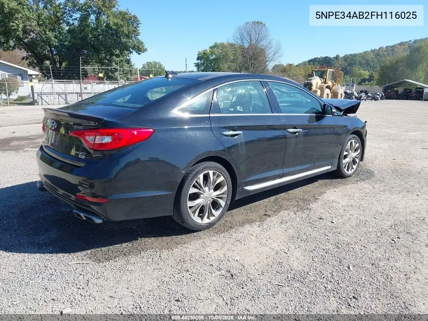 2015 HYUNDAI SONATA VIN 5NPE34AB2FH116025 — фото 4