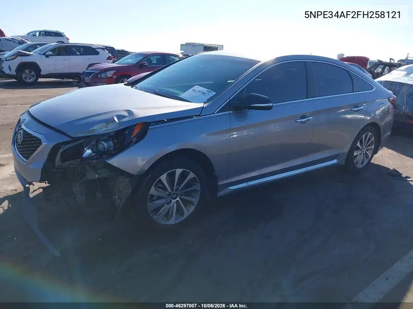2015 HYUNDAI SONATA VIN 5NPE34AF2FH258121 — фото 2