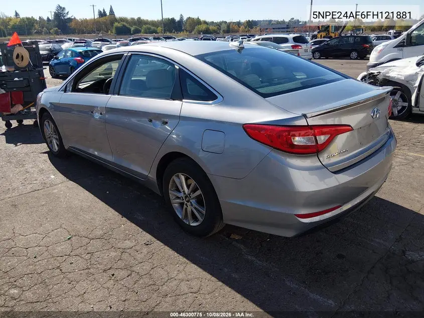 2015 HYUNDAI SONATA VIN 5NPE24AF6FH121881 — фото 3