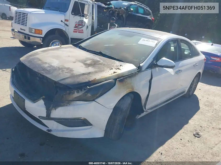 2015 HYUNDAI SONATA VIN 5NPE34AF0FH051369 — фото 2