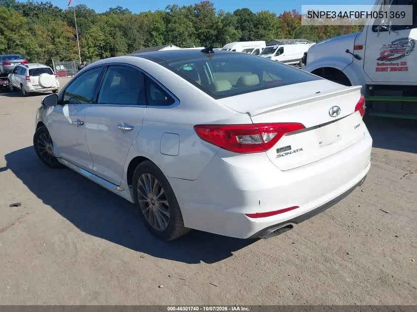 2015 HYUNDAI SONATA VIN 5NPE34AF0FH051369 — фото 3
