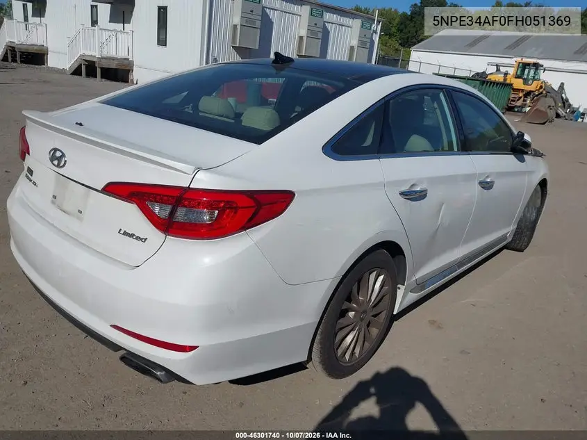 2015 HYUNDAI SONATA VIN 5NPE34AF0FH051369 — фото 4