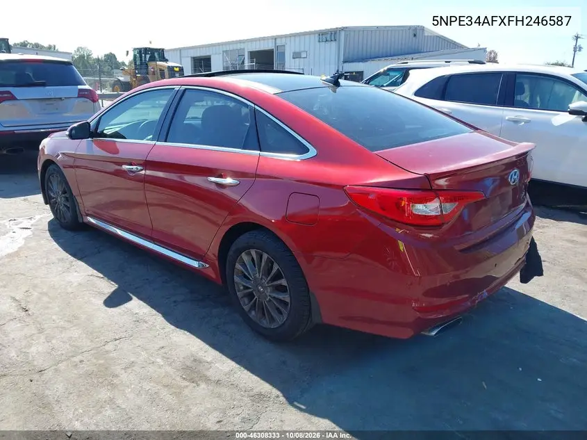 2015 HYUNDAI SONATA VIN 5NPE34AFXFH246587 — фото 3