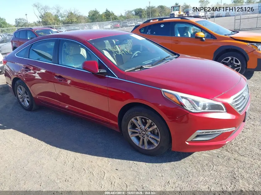 HYUNDAI SONATA 2015, VIN 5NPE24AF1FH125126