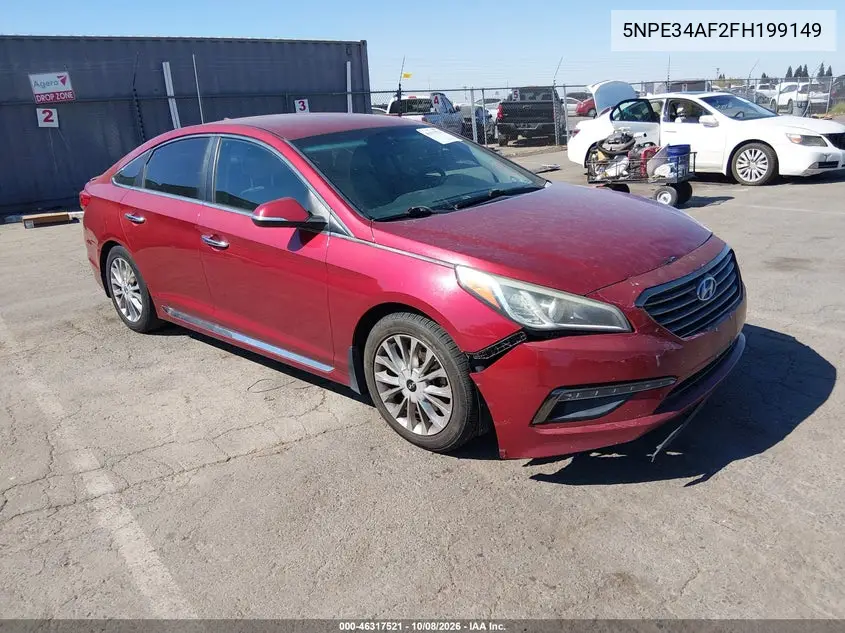 HYUNDAI SONATA 2015, VIN 5NPE34AF2FH199149