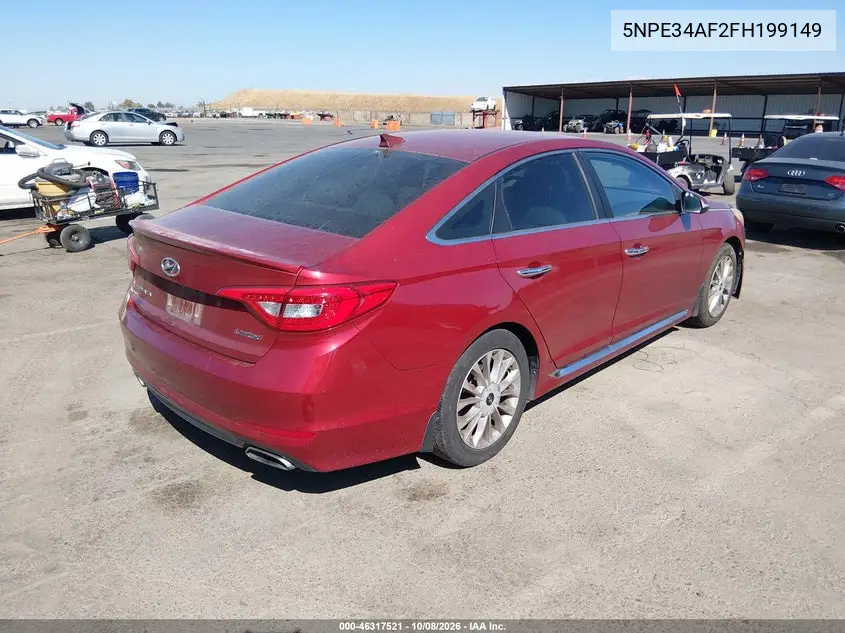 2015 HYUNDAI SONATA VIN 5NPE34AF2FH199149 — фото 4