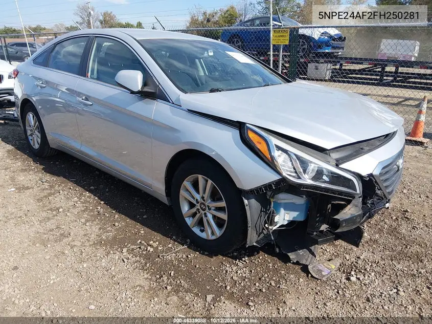 HYUNDAI SONATA 2015, VIN 5NPE24AF2FH250281