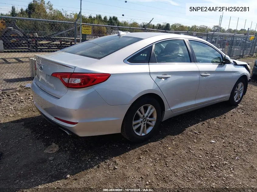 2015 HYUNDAI SONATA VIN 5NPE24AF2FH250281 — фото 4
