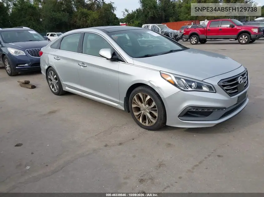 HYUNDAI SONATA 2015, VIN 5NPE34AB5FH129738