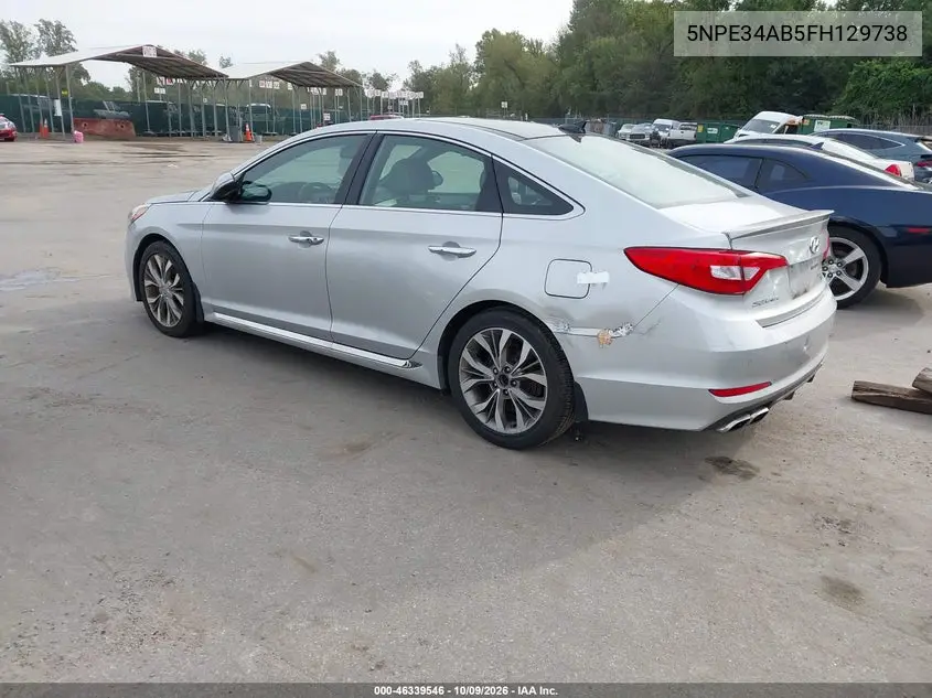 2015 HYUNDAI SONATA VIN 5NPE34AB5FH129738 — фото 3