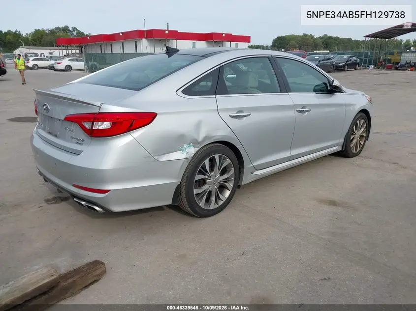 2015 HYUNDAI SONATA VIN 5NPE34AB5FH129738 — фото 4