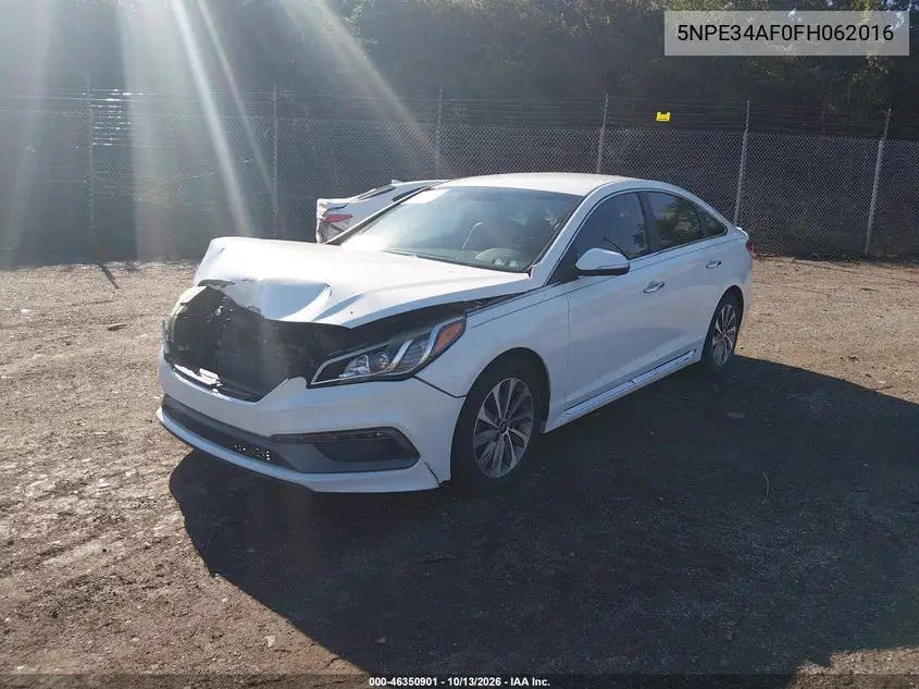 2015 HYUNDAI SONATA VIN 5NPE34AF0FH062016 — фото 2