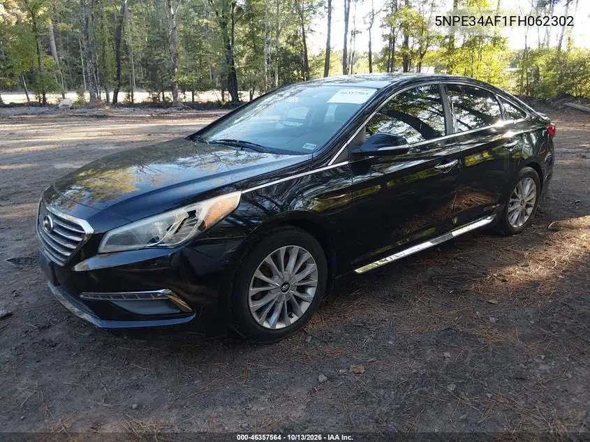 2015 HYUNDAI SONATA VIN 5NPE34AF1FH062302 — фото 2