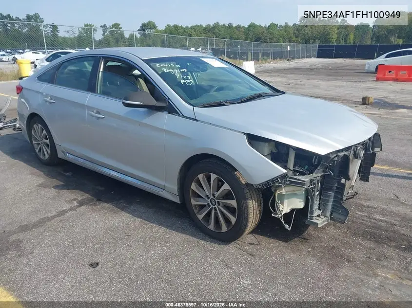 HYUNDAI SONATA 2015, VIN 5NPE34AF1FH100949