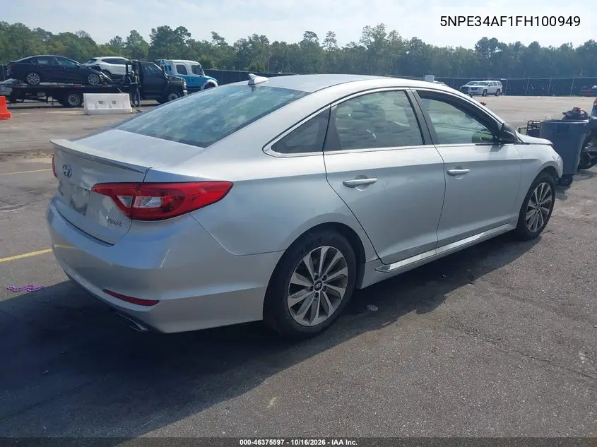 2015 HYUNDAI SONATA VIN 5NPE34AF1FH100949 — фото 4