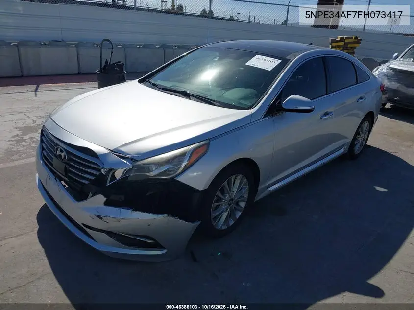 2015 HYUNDAI SONATA VIN 5NPE34AF7FH073417 — фото 2