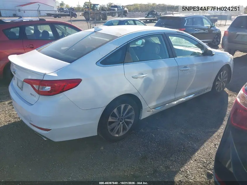 2015 HYUNDAI SONATA VIN 5NPE34AF7FH024251 — фото 4
