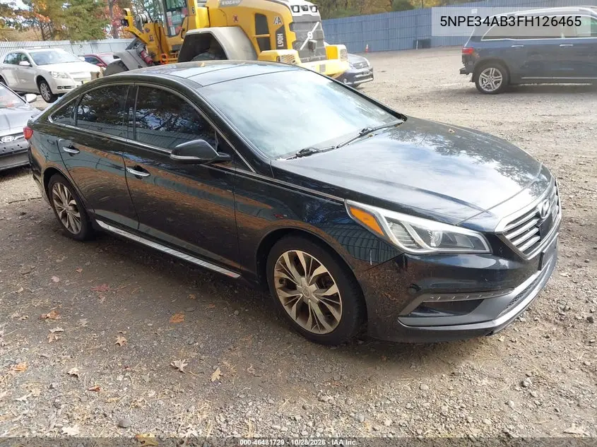 HYUNDAI SONATA 2015, VIN 5NPE34AB3FH126465