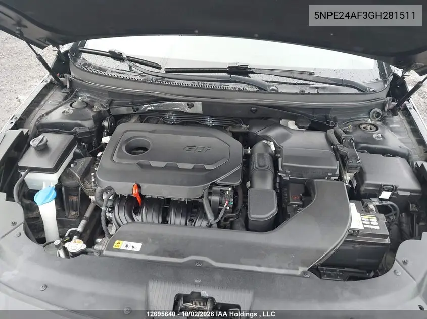 2016 HYUNDAI SONATA VIN 5NPE24AF3GH281511 — фото 10