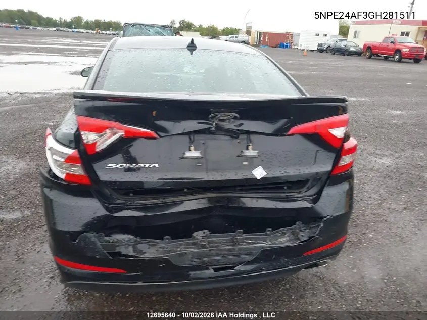 2016 HYUNDAI SONATA VIN 5NPE24AF3GH281511 — фото 16