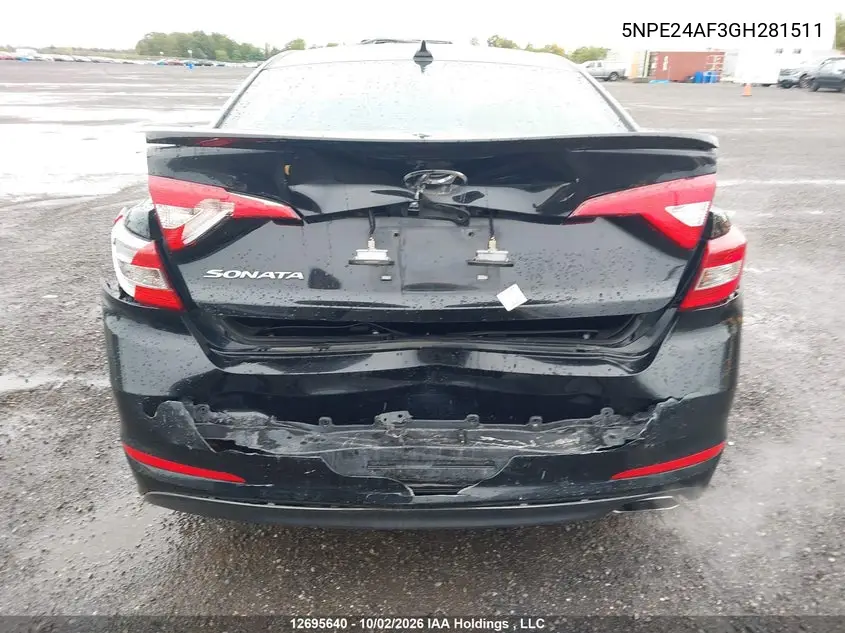 2016 HYUNDAI SONATA VIN 5NPE24AF3GH281511 — фото 17