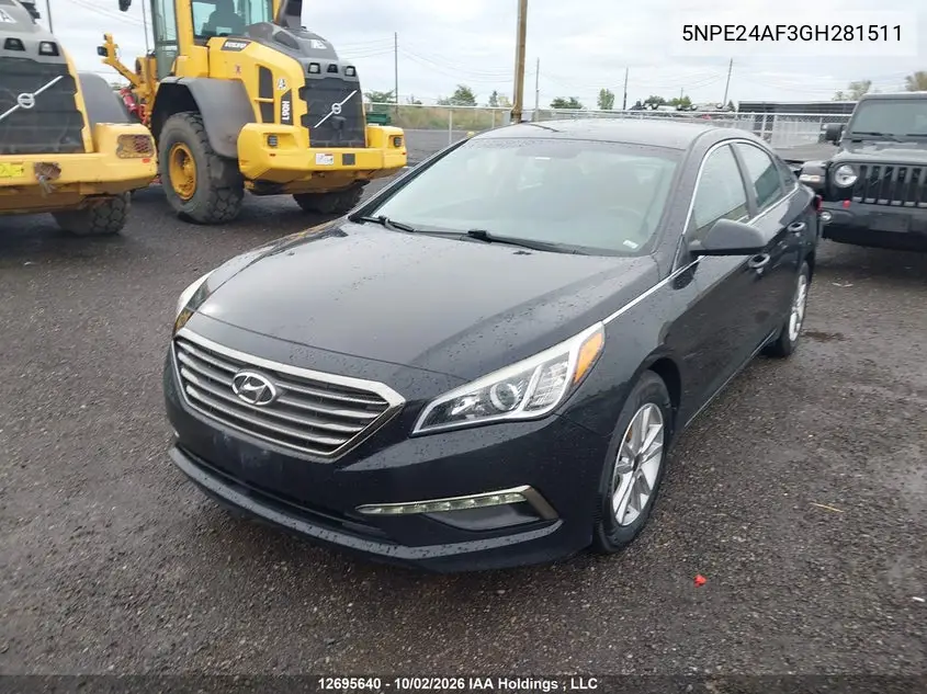 2016 HYUNDAI SONATA VIN 5NPE24AF3GH281511 — фото 2